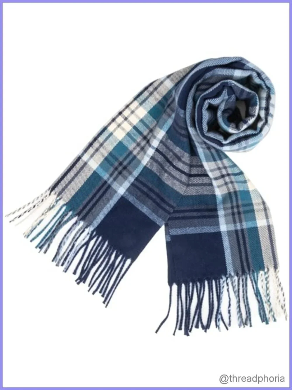 Soft Polyester Tartan Fringed Scarf & Shawl Wrap